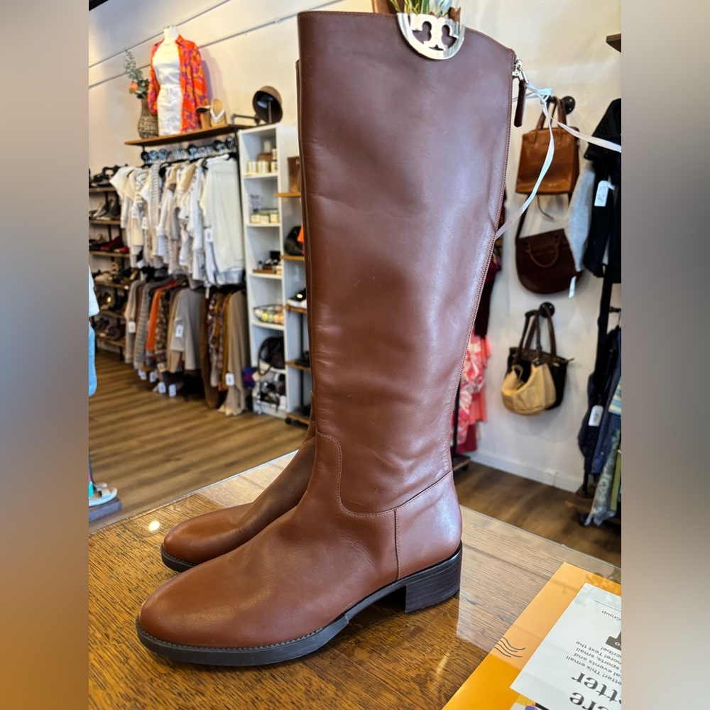 Tory Burch Brown Leather Knee-High Boots